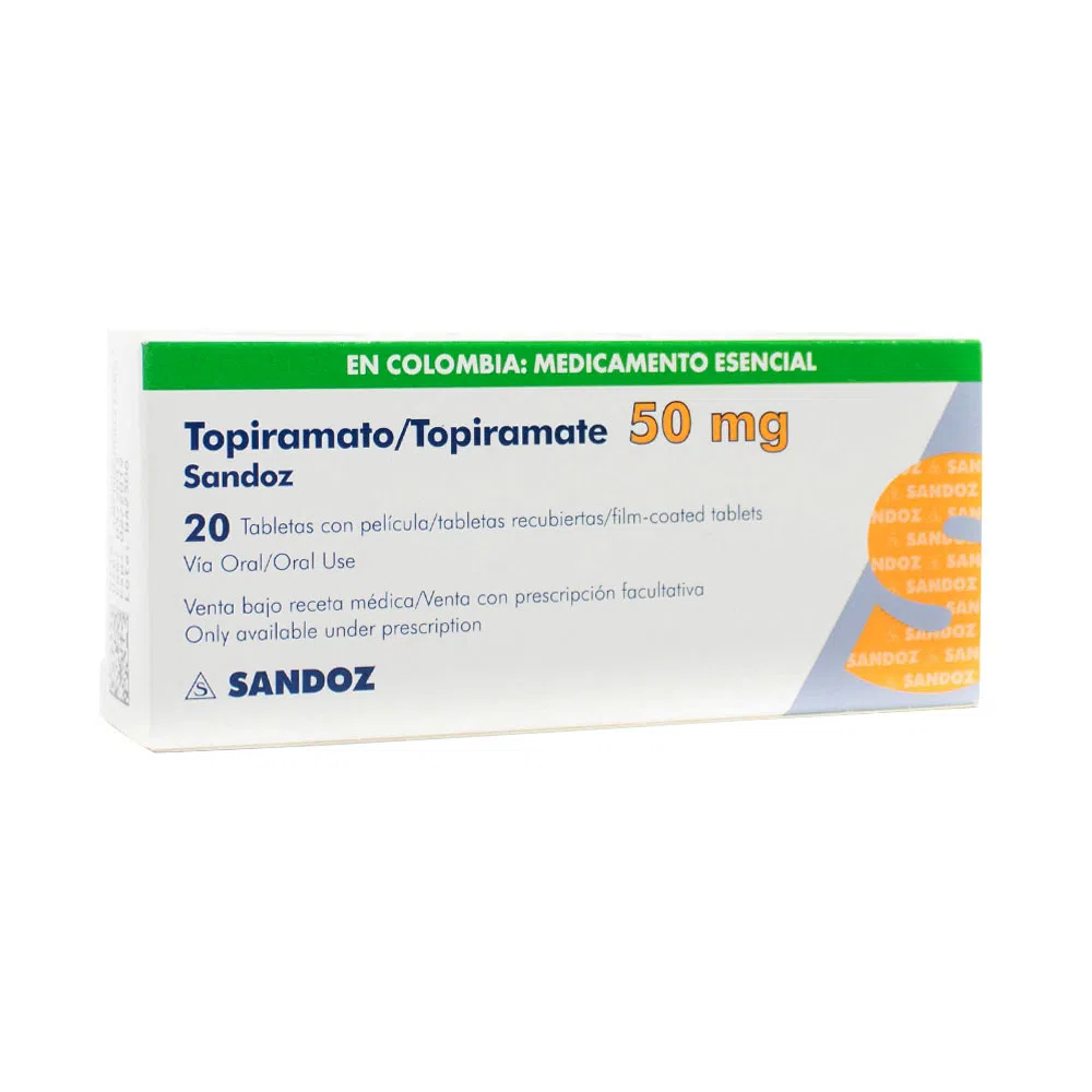 Topiramato Sandoz 50 Mg X 20 Tabletas Recubiertas. - Topiramato