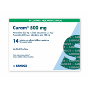 Curam 500/125 Mg Caja X 14 Tabletas Recubiertas - Curam