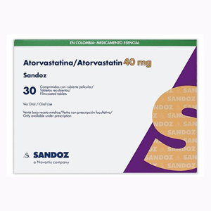 Atorvastatina Sandoz 40 Mg Caja X 30 Comprimidos Recubiertos - Sandoz