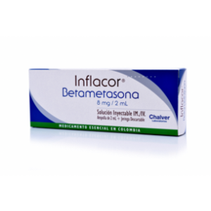 Inflacor 8 Mg Solucion Inyectable Ampolla X 2 Ml  Jeringa - Inflacor