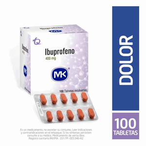 Ibuprofeno Mk 400 Mg Caja X 100 Tabletas - Mk