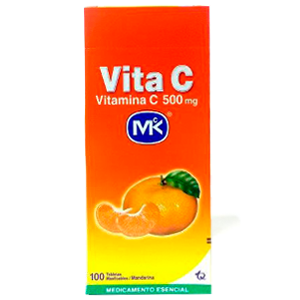 Vitamina C Vita C 500 Mg Mk Sabor Mandarina X 100 Tabletas Masticables - Mk