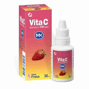 Vitamina C Vita C Mk Gotas 100 Mg / Ml Sabor Fresas X 30 Ml - Mk