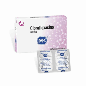 Ciprofloxacino Mk 500 Mg Caja X 10 Tabletas Cubiertas - Mk