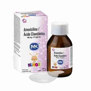 Amoxicilina   Acido Clavulanico Mk 400/57 Mg Polvo Suspension Oral Frasco X 100 Ml - Mk