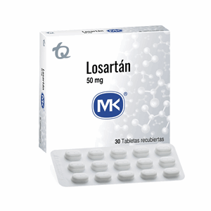 Losartan Mk 50 Mg Caja X 30 Tabletas Recubiertas - Sin Asignar