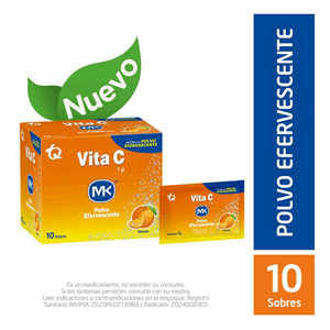 Vita C 1 Gr Mk Polvo Oral Eferv Naranja Caja X 10 Sobres Por 4 Gr C/u - Sin Asignar