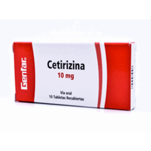 Cetirizina Genfar 10 Mg X 10 Tabletas - Genfar