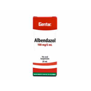 Albendazol Genfar 100 Mg / 5 Ml Suspención Frasco X 20 Ml - Genfar