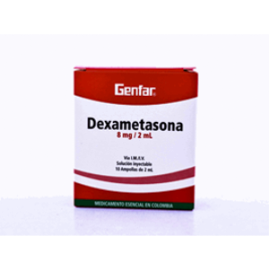 Dexametasona Genfar 8 Mg / 2 Ml X 10  Ampollas - Genfar