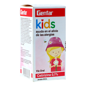 Cetirizina Kids Genfar Jarabe 0.1% Frasco X 60 Ml - Genfar