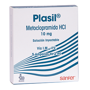 Plasil 10 Mg Solucion Inyectable Caja X 5 Ampollas De 2 Ml - Plasil