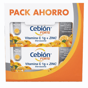 Cebion Forte Eferves Naranja 2 Tubos X 10 Tabletas S/dietario Pack Ahorro - Sin Asignar