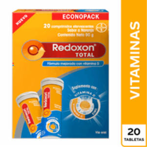 Redoxon Total Efervecente Sabor Naranja Caja X 2 Tubos Econopack - Redoxon