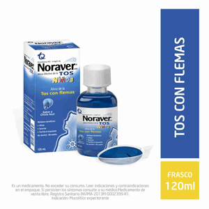 Noraver Ntf Tos Niños Jarabe Sabor Chicle Azul Frasco X 120 Ml - Noraver