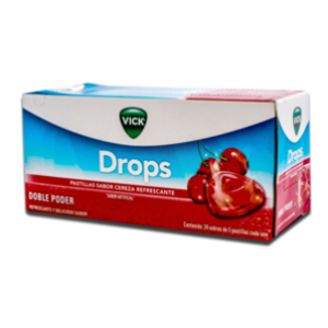 Vick Drops Sabor Cereza Caja X 24 Sobres De 5 Pastillas - Vick