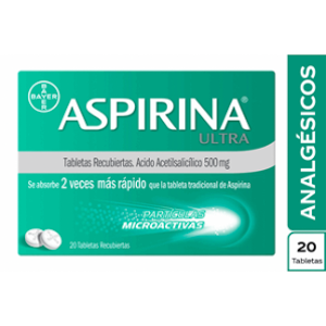 Aspirina Ultra 500 Mg Adulto Caja X 20 Tabletas Recubiertas - Aspirina