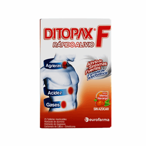 Ditopax F Sabor Menta Naranja Caja X 25 Tabletas Masticables - Ditopax