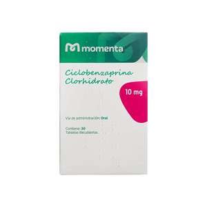 Ciclobenzaprina Clorhi Momenta 10 Mg Caja X 30 Tabletas Recubiertas - Ciclobenzaprina  Clorhi  Momenta