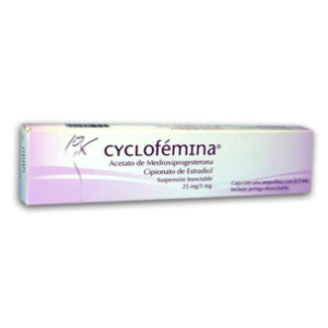 Cyclofemina 25 / 5 Mg Caja X 1 Ampolla 0.5 Ml + Jeringa - Cyclofemina