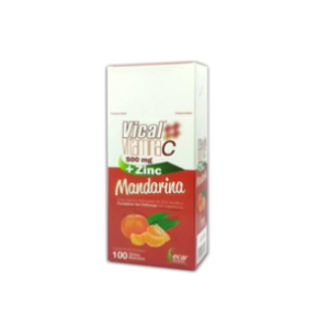 Vitamina C   Zinc Vical  500 Ui / 5 Mg Sabor Mandarina Ecar X 100 Tabletas Masticables - Vical