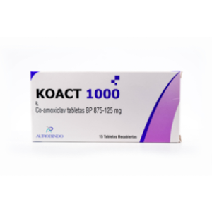 Koact 1000 Mg Caja X 15 Tabletas Recubiertas 875 / 125 Mg - Koate