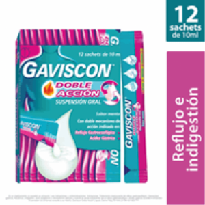 Gaviscon Doble Accion Suspencion Oral Sabor Menta X 12 Sobres - Gaviscon