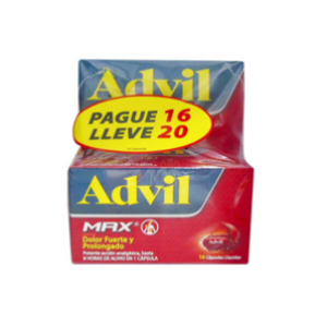 Advil Max 400 Mg Caja X 16 Capsulas Liquidas (gratis Advil Max 400 Mg X 4 Capsulas) - Advil