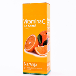 Vitamina C La Santé Sabor Naranja Caja X 100 Tabletas - La Santé