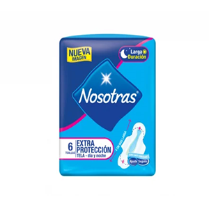 Toalla Higienicas Nosotras Extra Proteccion Tela Dia Y Noche 2 X 6 Unidades (super Oferta) - Nosotras