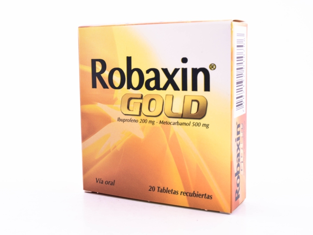 Droguería La Economía | robaxin gold 200/500 mg caja x 20 tabletas