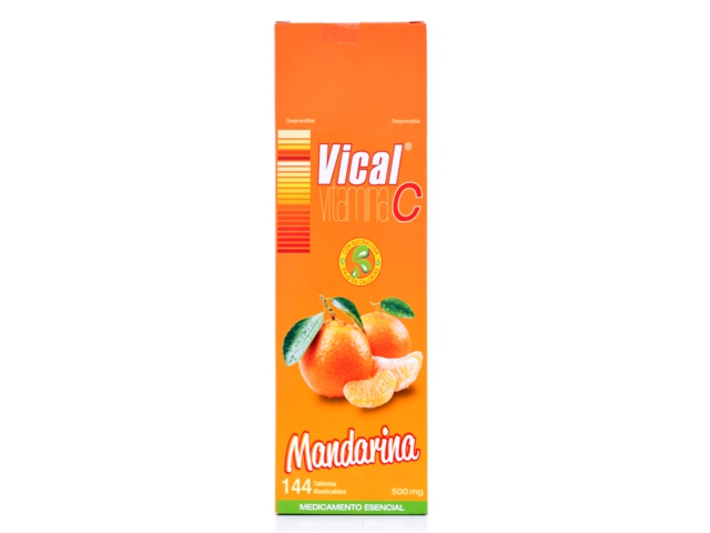 Droguería La Economía Vitamina C Vical 500 Mg Sabor Mandarina X 144 Tabletas