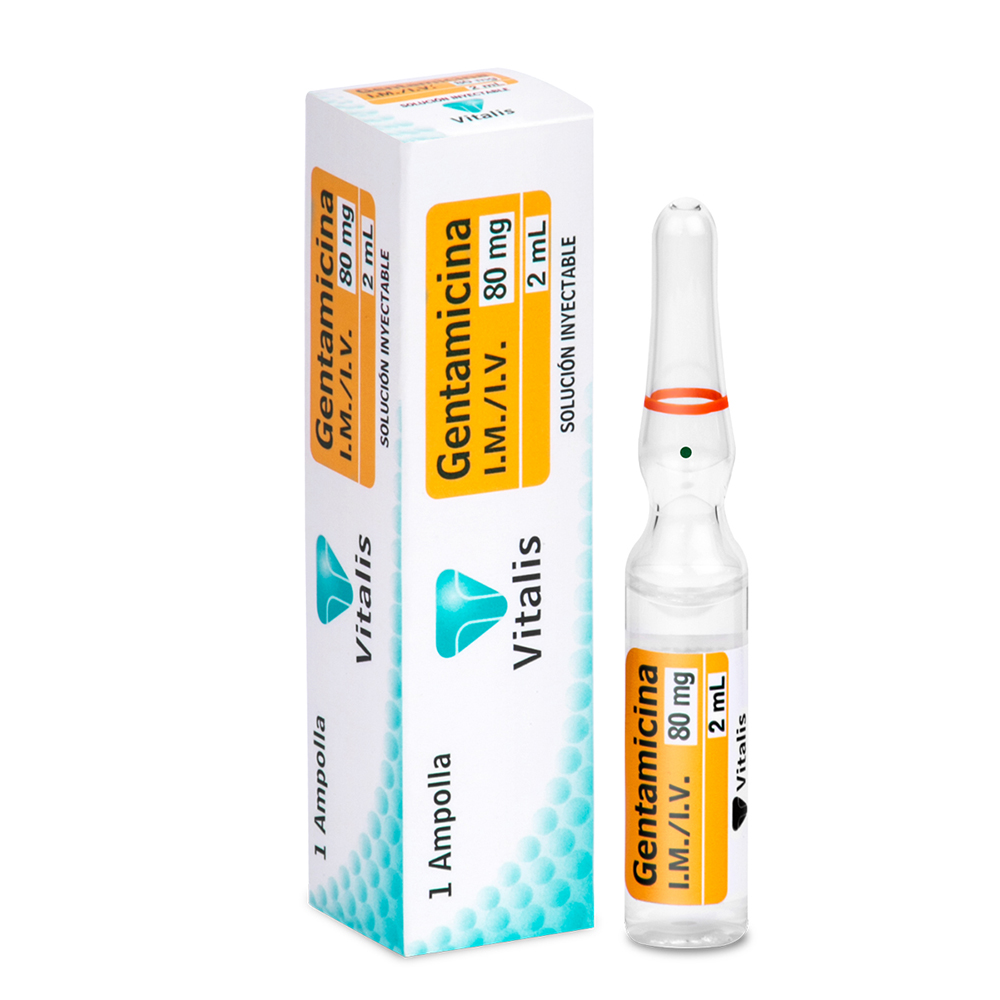 Droguería La Economía Gentamicina Vitalis 80 Mg2 Ml Soluc Inyec Caja X 1 Ampolla 