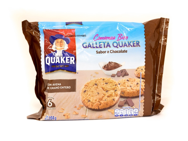 Galleta de Avena con Chocolate Quaker, Caja de 240g con 6 paquetes.