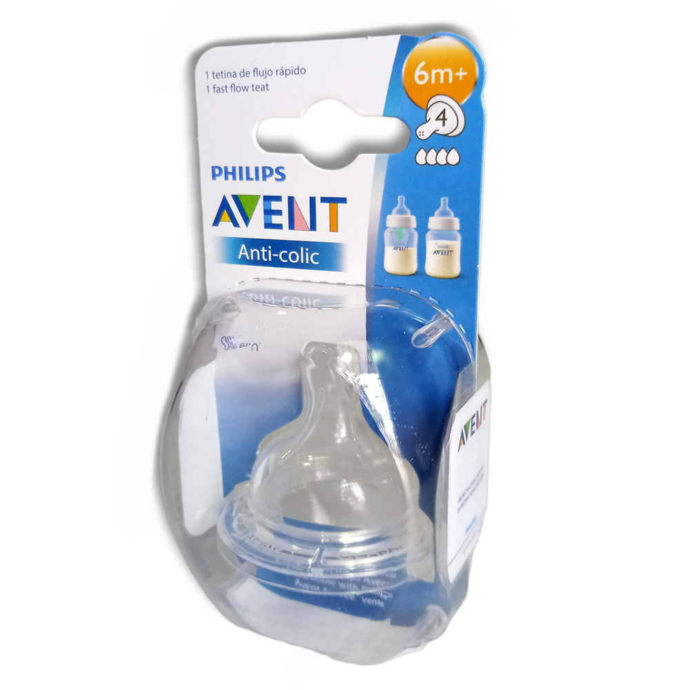 2 Tetinas Philips AVENT anti-cólico de flujo espeso