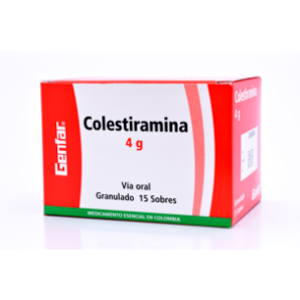 Colestiramina Genfar 4 Gms Caja X 15 Sobres - Genfar