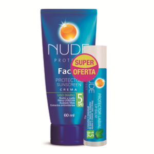 Nude Protect Crema Facial Bloq Solar Spf 50 X 60 Ml Gtis Protec Labial Spf 15 - Nude  Block