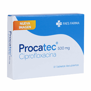 Procatec Ciprofloxacina 500 Mg Caja X 10 Tabletas Recubiertas - Procatec